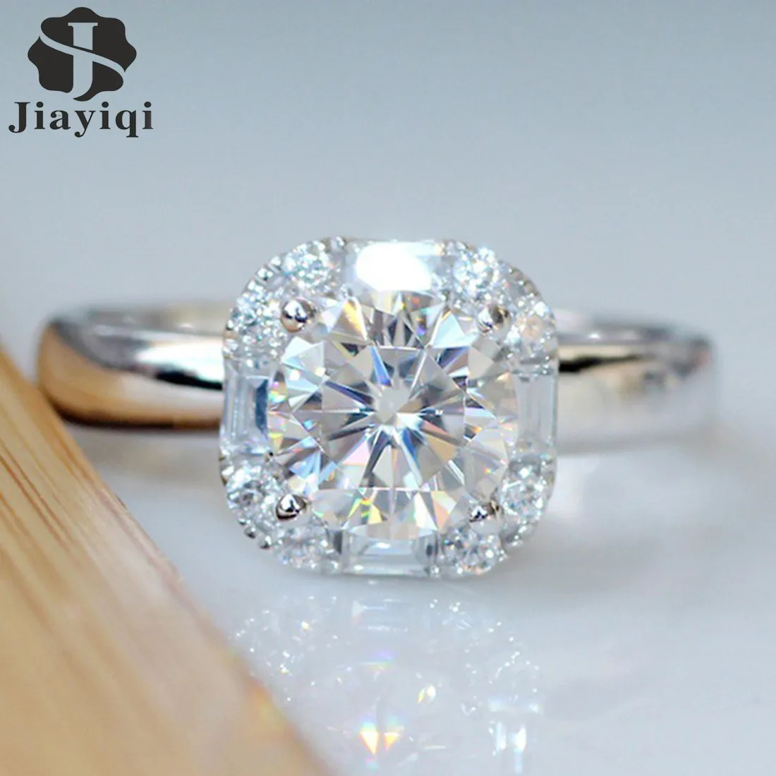 Хит продаж 2018 серебряное кольцо с кубическим имитацией женское круглое
