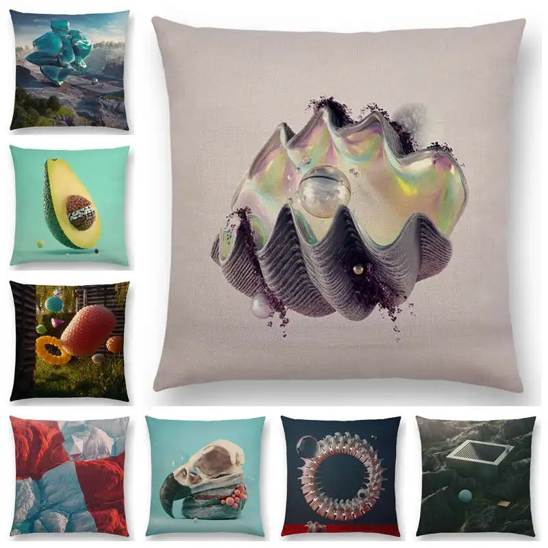 Новые 3D принт яркий красочный мир удивительные пейзажи Чехлы для подушек диван