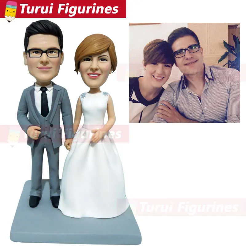 Bobblehead заказной китайский художник на заказ свадебный торт Топпер от невесты и