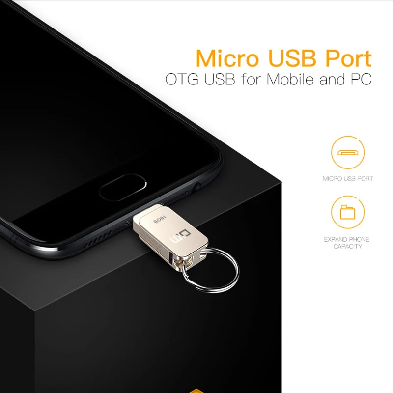 Металлический OTG USB флеш накопитель 16 ГБ 8 Гб|dm 32gb|waterproof metal32gb otg |