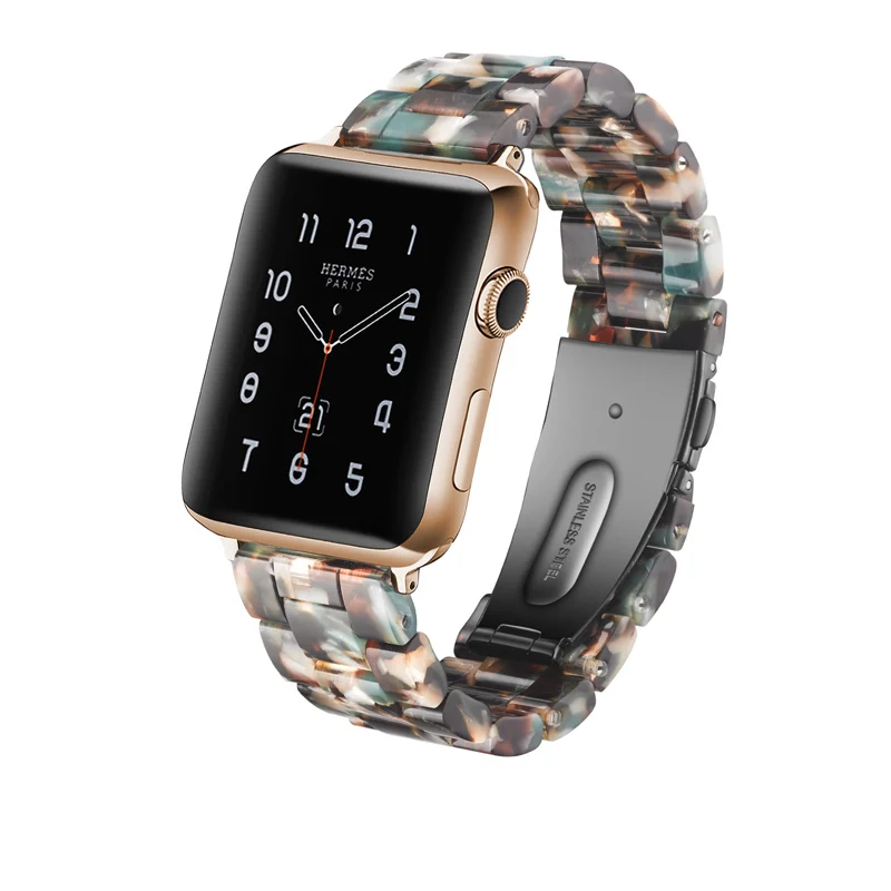 Mdnen имитация Керамика ремешок для наручных часов APPLE Watch, версии 3, 2, 1, 42 мм 38 мм и нержавеющая сталь металлический корпус наручных часов Iwatch, браслет на запястье смола ремень аксессуары для часов Ремешок для часов