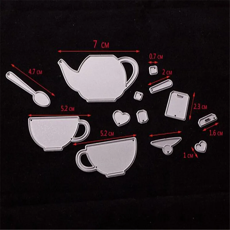 13PCS Metal cutting mold 3D teapot cut die knife cutter album card punch stencils Scrapbook household items | Дом и сад