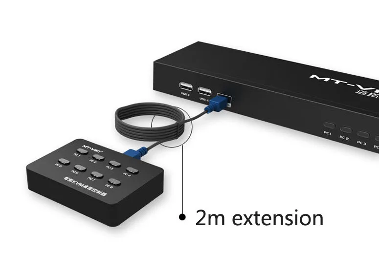 MT-VIKI 8 портовый умный KVM переключатель ручной ключ пресс VGA USB проводной пульт