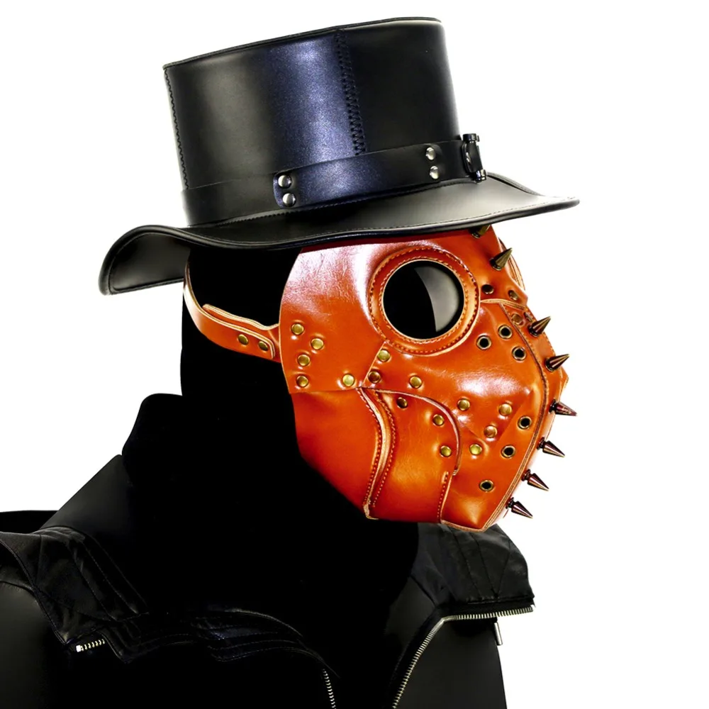 GEARDUKE Devil Grimace Маска Костюм в стиле стимпанк для косплея чума маска Хэллоуин унисекс костюм театральный реквизит Горячая новинка коричневые ПУ маски