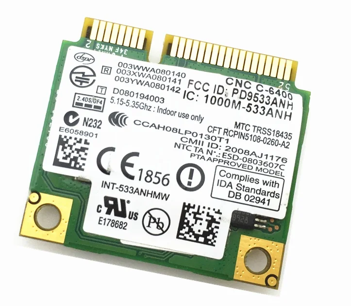 Беспроводная Wlan карта 5300 Мбит/с для Intel WIFI Link 2 4 AGN 533AN_HMW 802.11n Half Mini PCI-E 450G/5 ГГц |