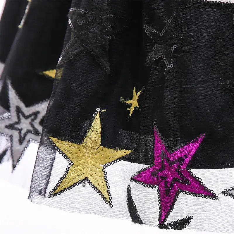 

Flower Girl Dress 2018 Girls Kids For autumn sleeveless Embroidery Star Princess Dress baby Girls wedding costume Party dress