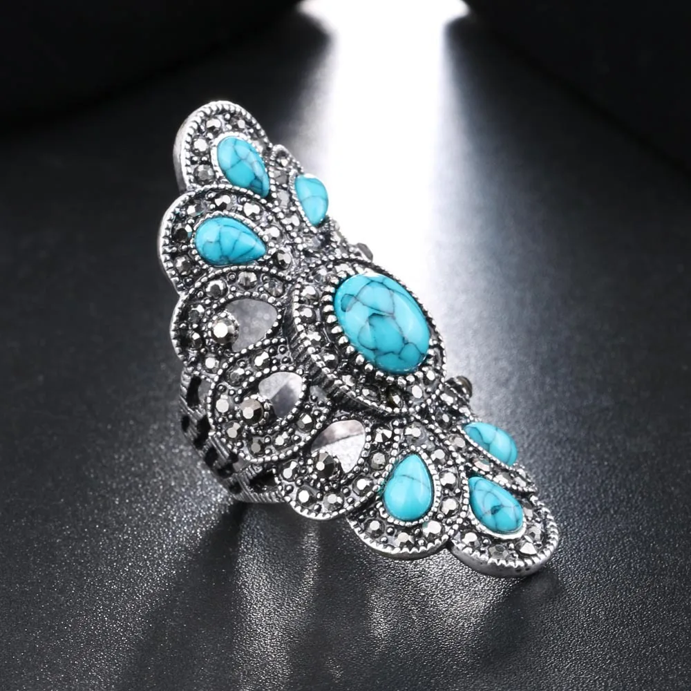 Роскошное кольцо в античном стиле для женщин винтажное ювелирное изделие из