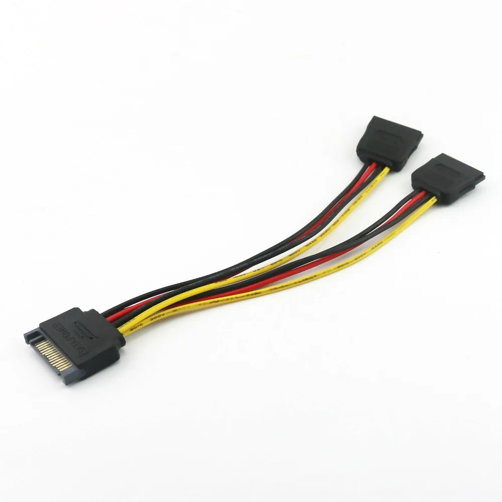 

1x SATA 15pin Male to Dual SATA 15pin Female SATA Hard Disk Power Y Splitter Extension Connector Cable 20cm