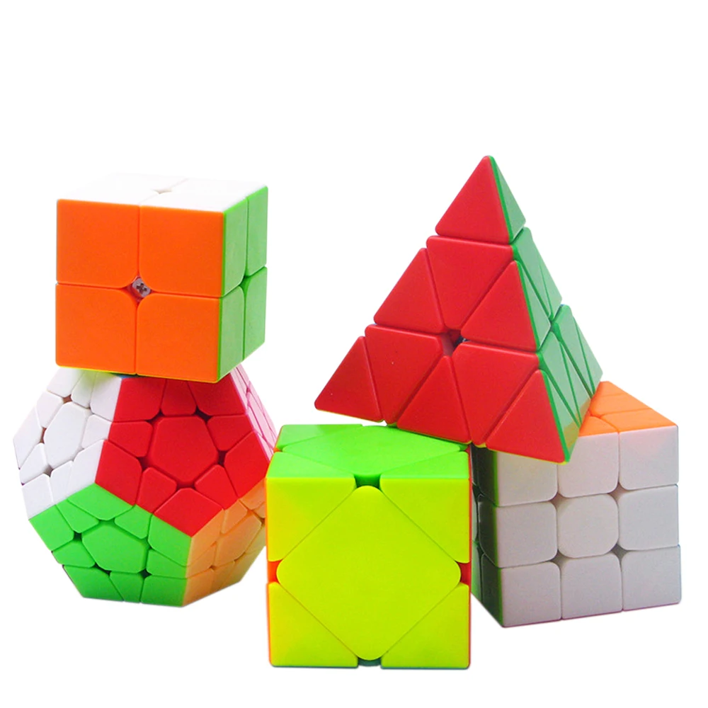 Высокое качество 5 шт./компл. ZCUBE' магические кубики 3*3 2*2 Skew Megaminx 3 слоя Кубики
