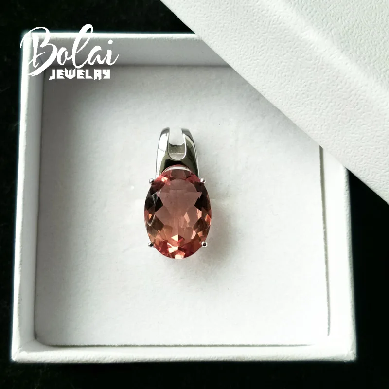 Bolaijewelry, 925 серебряная подвеска овальная 12*16 мм, создан драгоценный камень, элегантный дизайн, хорошее ювелирное изделие для женщин, повседневная одежда