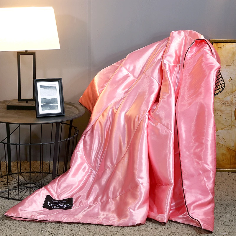 Шелковое гладкое летнее одеяло одинарное двойное полностью Королевское