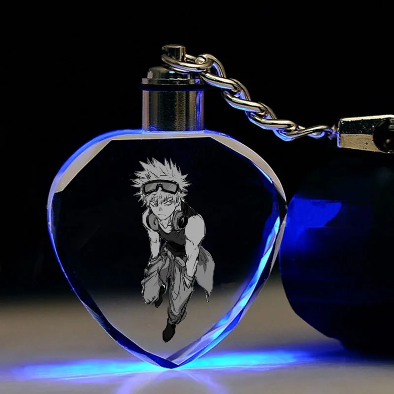 Аниме Мой герой Academy светодиодный брелок Bakugou Katsuki Todoroki Shoto милые забавные красочные хрустальные подвесные брелоки porte clefs подарок