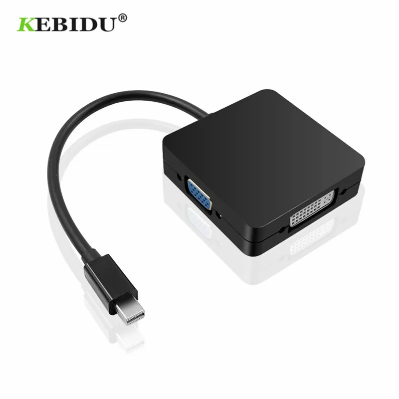 Кабель переходник KEBIDU 3 в 1 Mini DP DisplayPort to DVI/VGA Для iMac Mac Pro Air Book TO Monitor TV|Кабели VGA| |