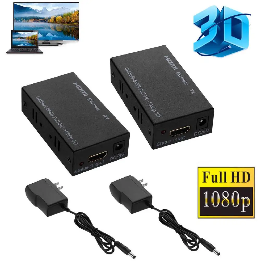 HDMI Сетевой удлинитель по одному кабелю CAT5E/6 Ethernet RJ45 FHD 60M |