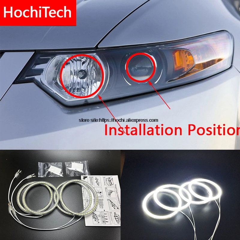 

HochiTech for Acura TSX 2009-2012 Ultra bright SMD white LED angel eyes 2600LM 12V halo ring kit daytime running light DRL