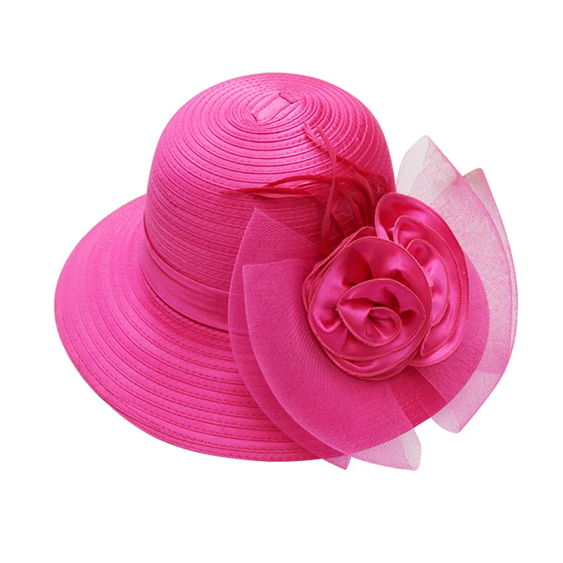 Новинка Лидер продаж Женская обувь из органзы шляпа с широкими полями цветочный