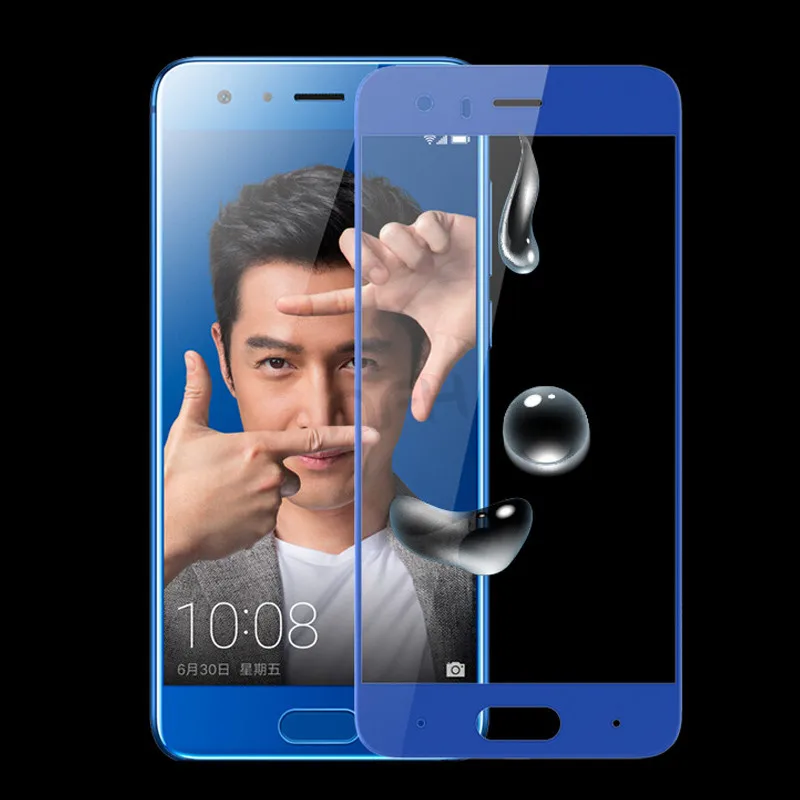 Синий черный Полное покрытие NFH Оригинальное закаленное стекло для Huawei Honor 9 5 15