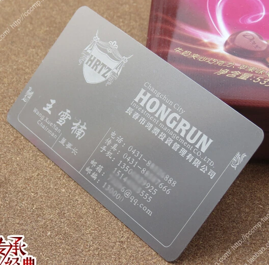 Metallic Color, metal business cards , 100pcs a lot  Deluxe Metal Business Card Vip Cards,Double-side   NO.3040