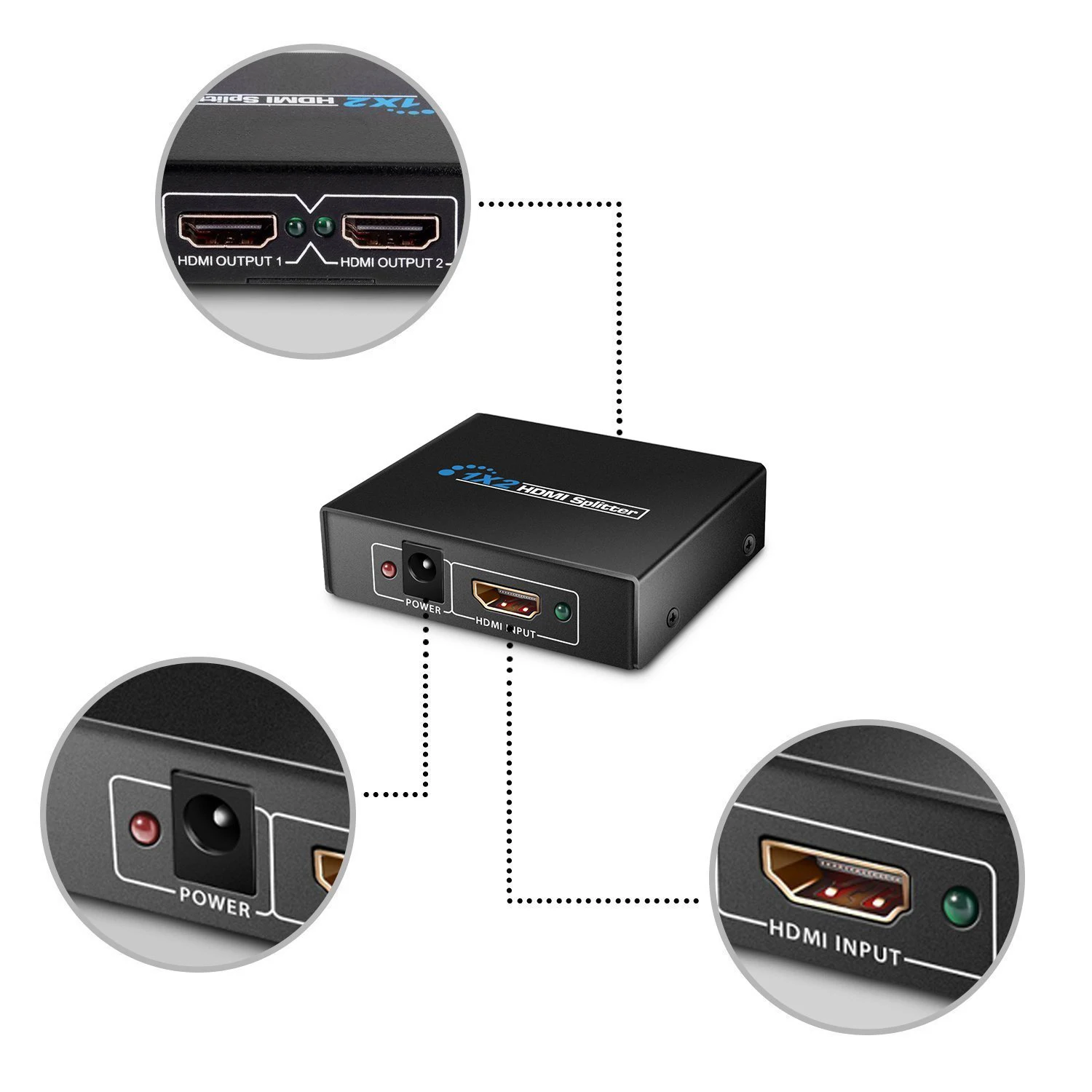 MOOL 1X2 HDMI сплиттер версии 1 4 мощный двойной монитор для Full HD 1080P Поддержка 3D (один