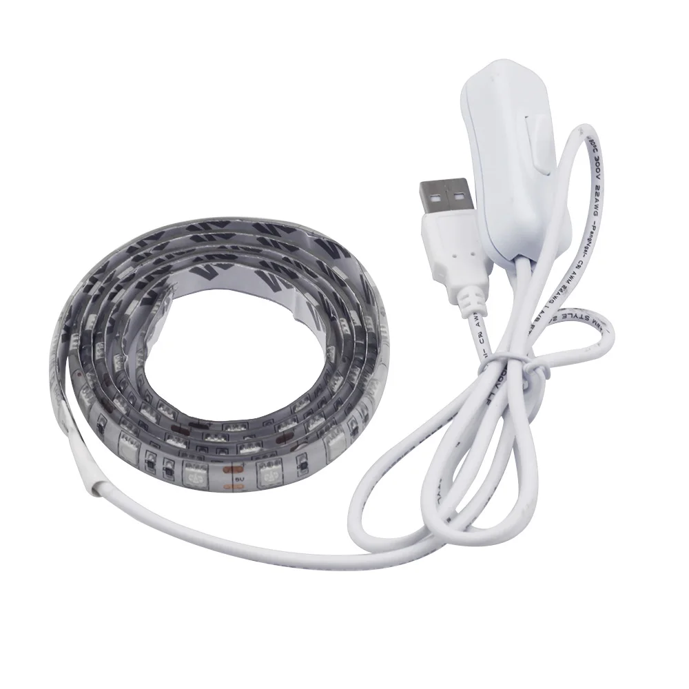 DC5V USB Светодиодная лента 5050 RGB Водонепроницаемый ТВ фон освещение Белый ПК доска 60