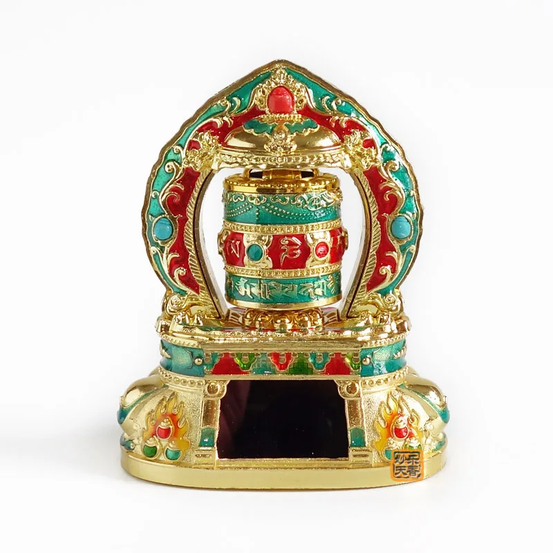 Тибетское Молитвенное Колесо на солнечной батарее украшение для автомобиля