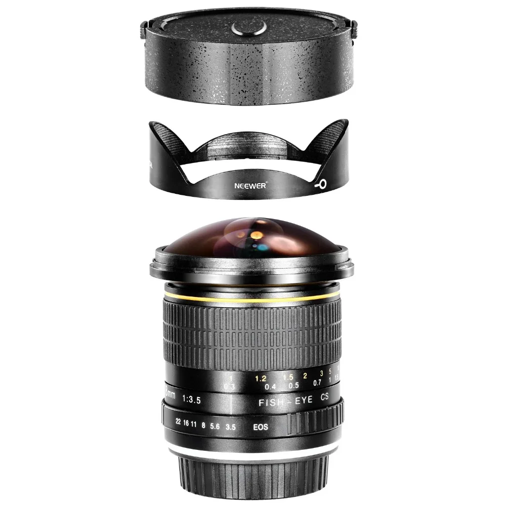 Асферический HD объектив рыбий глаз Neewer Pro 8 мм f/3,5 для Nikon D5, D4s, D4, D3x, Df, D850, D810, D750, D610, D500, D7500, D7200, D7100, D5600