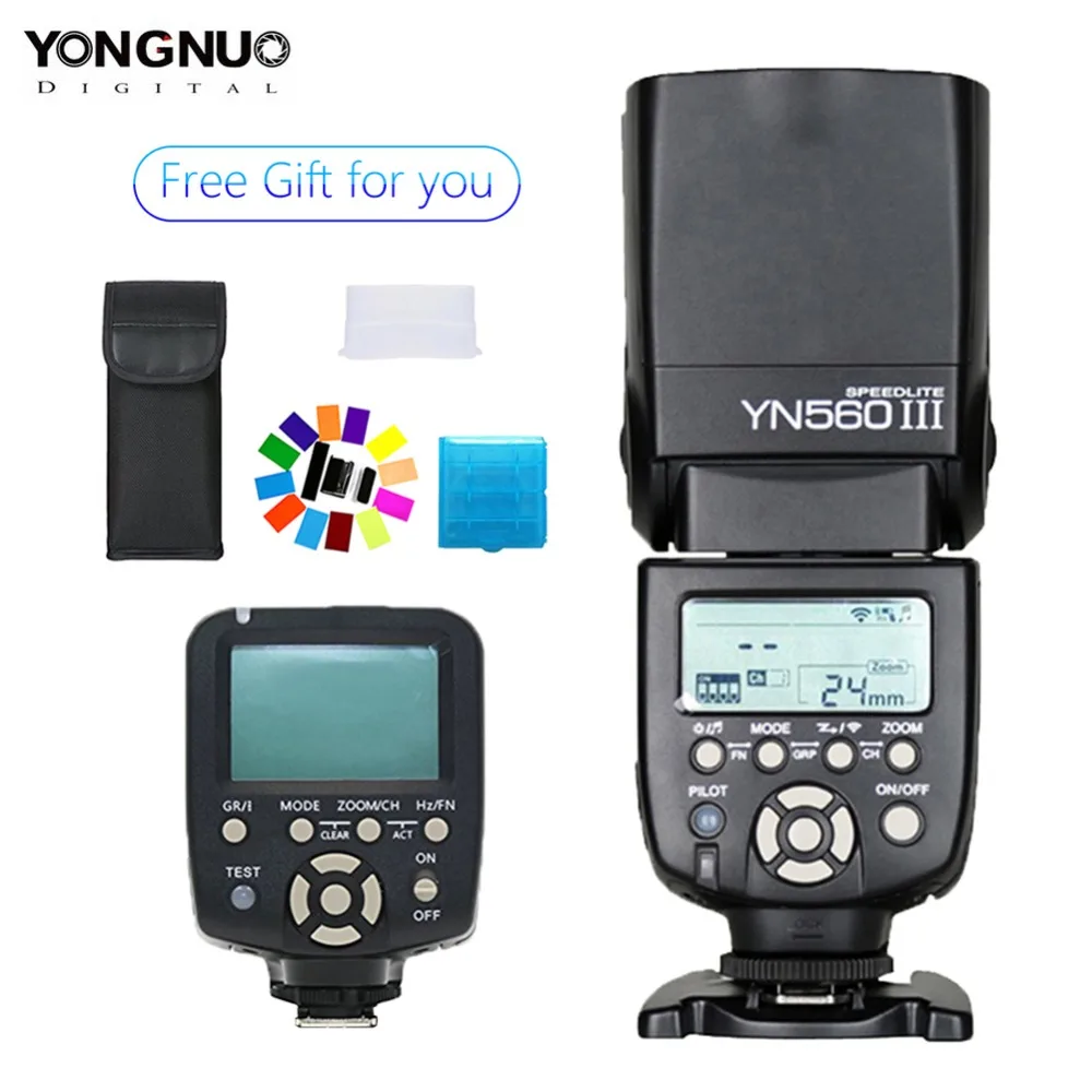 YONGNUO YN 560III YN560 III Беспроводная вспышка Speedlite + 560TX ЖК контроллер TX для Nikon D80 D90 D610 DSLR