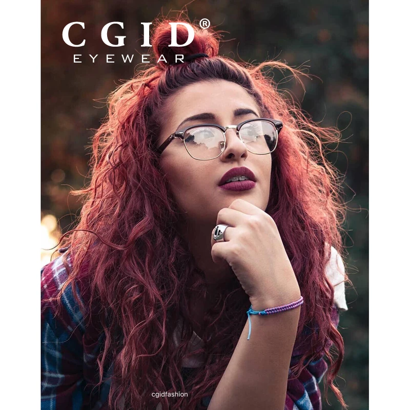 Cgid классический Стиль половина из металла Рамки Заклёпки с прозрачными стеклами