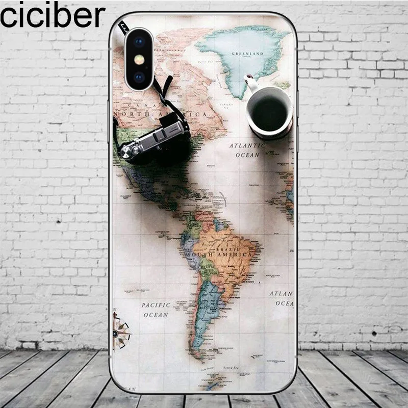 WM02355 Ciciber карта мира дорожные чехлы для телефонов для iPhone 11 Pro Max чехол для iPhone XR 8 7 6 6S Plus X XS Max 5S SE мягкий чехол из ТПУ - Цвет: WM02355