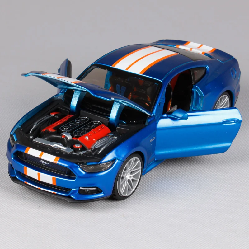 Maisto 1:24 2015 Mustang GT синий обувь золотистого и красного цветов автомобилей diecast для