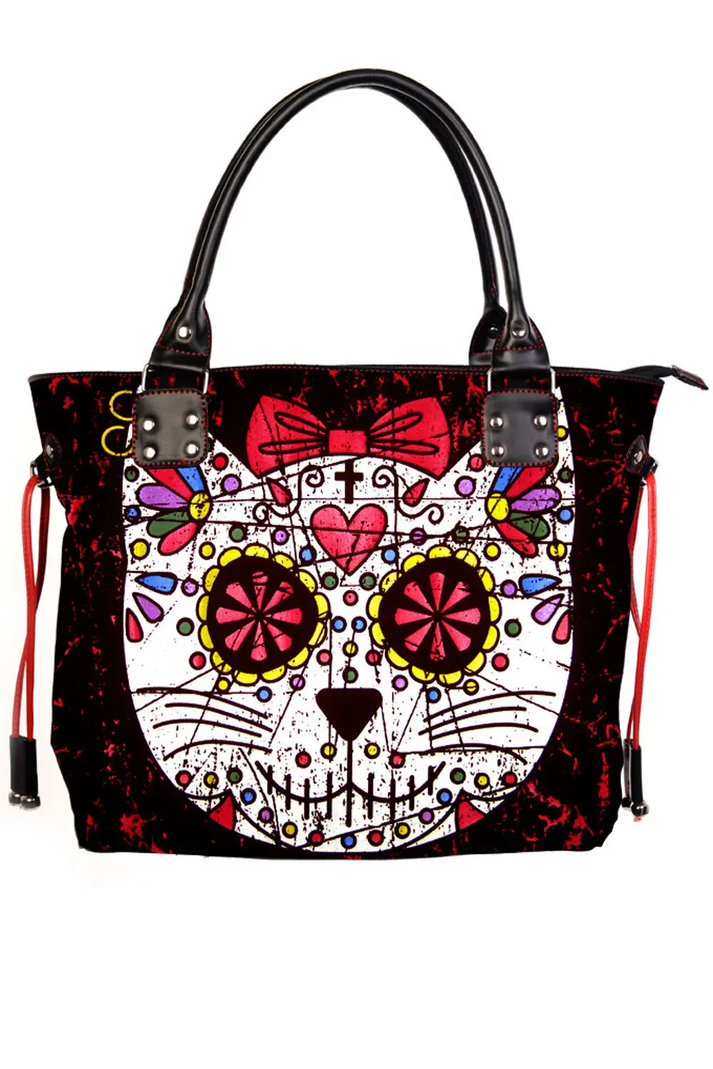 Wo Lady Girl Sugar Skull Cat конфетная сумка школьная через плечо Готическая панк