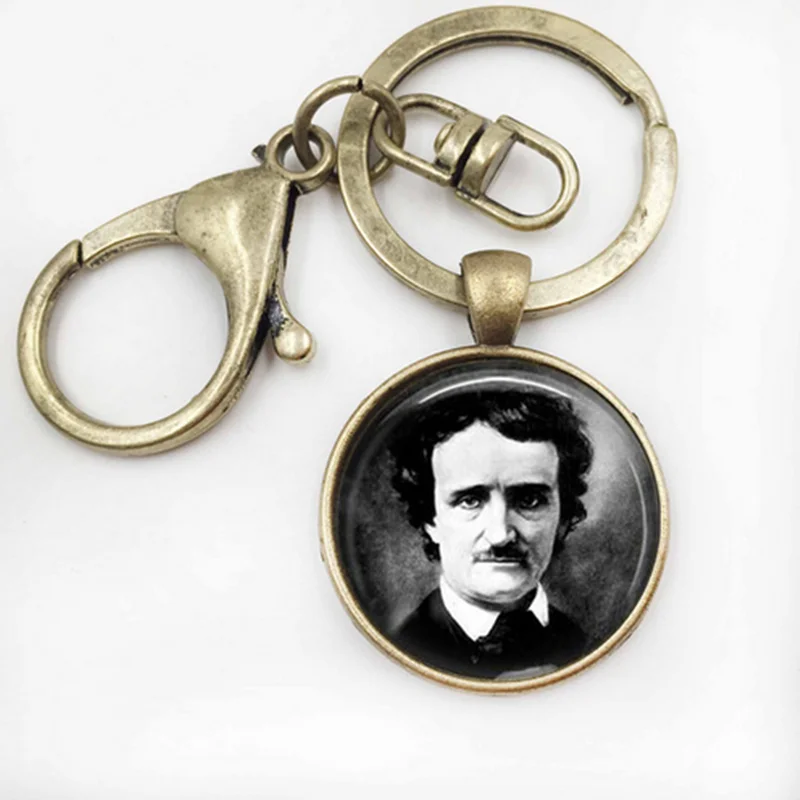 Новый брелок Edgar Allan Poe античный ворон черный и белый художественный кулон