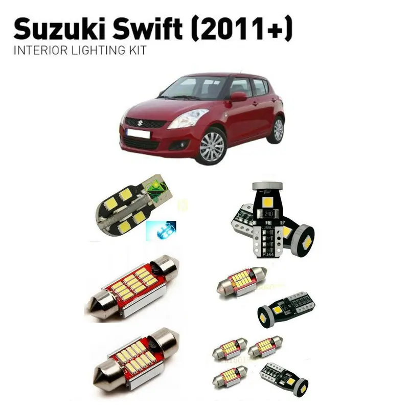 Светодиодные внутренние Светильники для Suzuki swift 2011+ 6 шт. светодиодные фонари для автомобилей комплект освещения автомобильные лампы Canbus