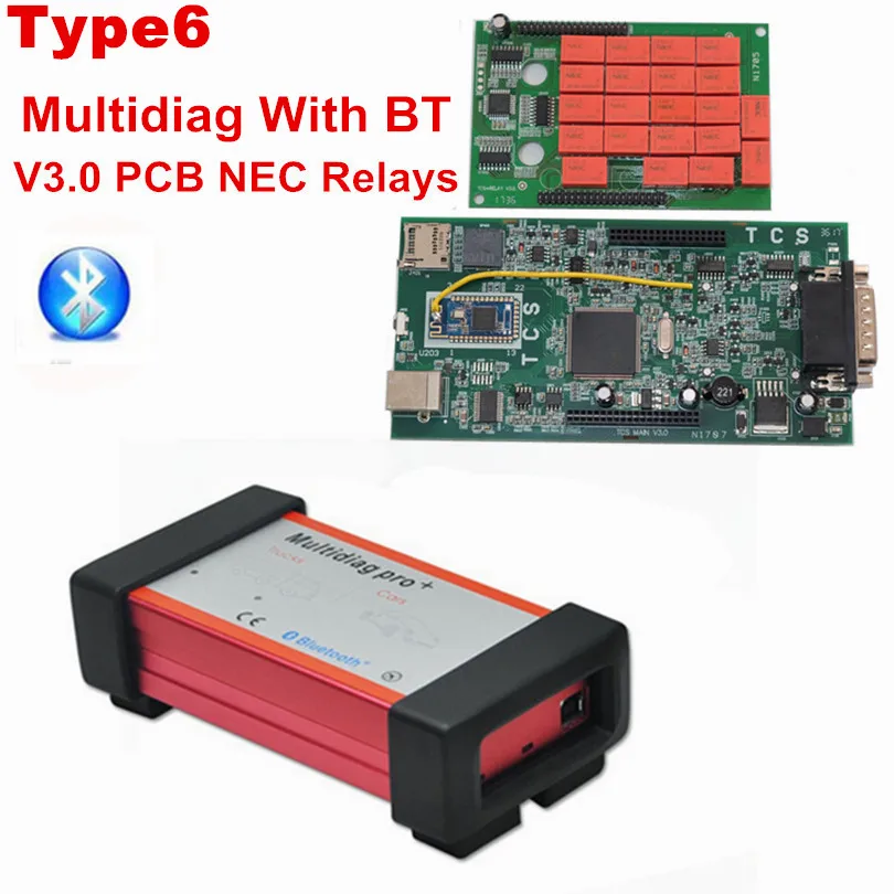 tcs OBDIICAT-150 V3.0 NEC 9241A чип BT. R1/,00/,3 OBD2 сканер автомобиль грузовик диагностический инструмент как Multidiag Pro MVD - Цвет: Type6 Multidiag BT