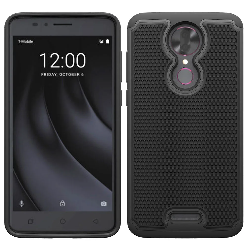 Двухслойный Гибридный армированный чехол для T mobile Revvl Plus противоударный жесткий