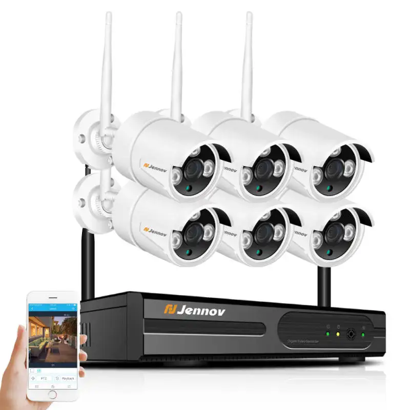 6 Pieces Cameras Jennov 8CH NVR безопасности Камера Системы Wi-Fi 2MP 1080P Аудио Звук открытый Беспроводной IP CCTV камера Камера комплект видеонаблюдения 3 ТБ HDD - Цвет: 6 Pieces Cameras