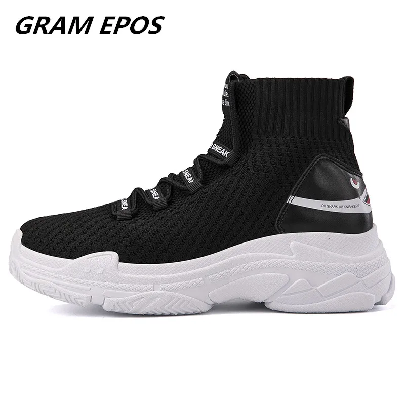 Женские высокие кроссовки GRAM EPOS с логотипом акулы дышащие носки вязаным верхом