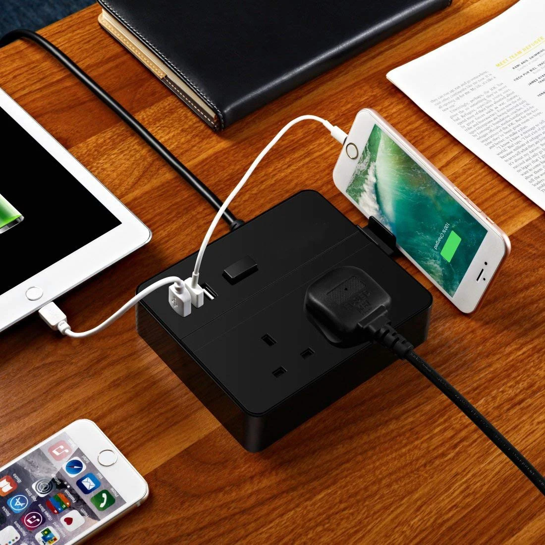 Мощность полосы USB удлинитель Розетка с Зарядное устройство Стабилизатор