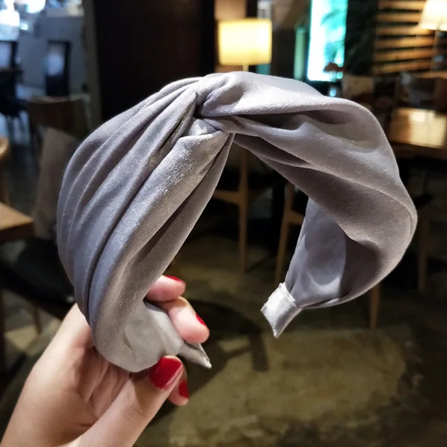Grey Haimeikang Ретро Женская Цветочная повязка для головы с принтом повязка на голову обруч для волос широкая Лоскутная Ткань резинки для волос ободок аксессуары для волос - Цвет: Grey