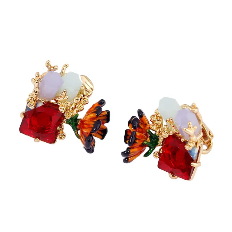 Цветочные квадратные геометрические серьги модные ювелирные изделия Sieraden Joyas