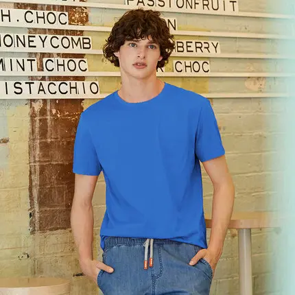 SEMIR, Мужская футболка, мода, футболки мужские, хлопок, белая футболка, Повседневная летняя футболка, мужские футболки, Camiseta Masculina, одежда, Топ - Цвет: deep blue
