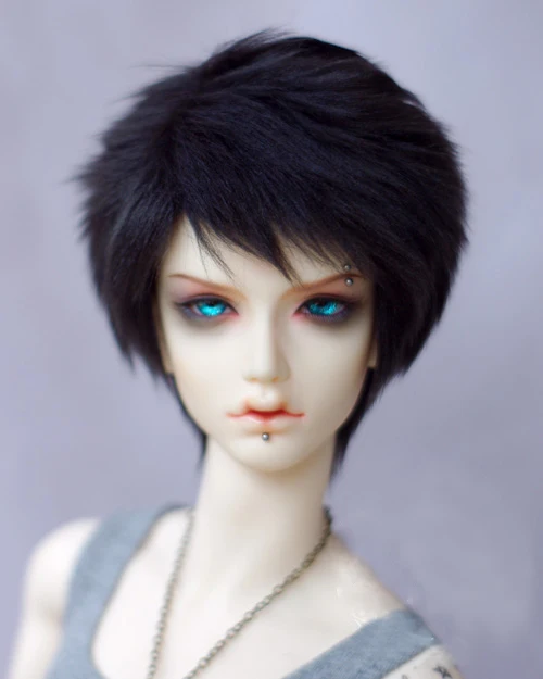 Парик из меха куклы BJD для 1/3 1/4 1/6 DD SD MSD YOSD чисто черные прямые парики меха|Куклы| |
