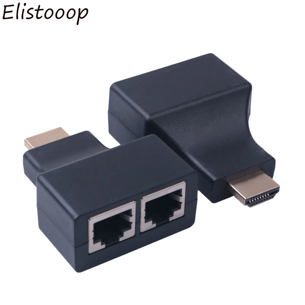 Elitooop 2 шт./компл. HDMI к двойным портам RJ45 сетевой кабель удлинитель по Cat5e/Cat6 кабели