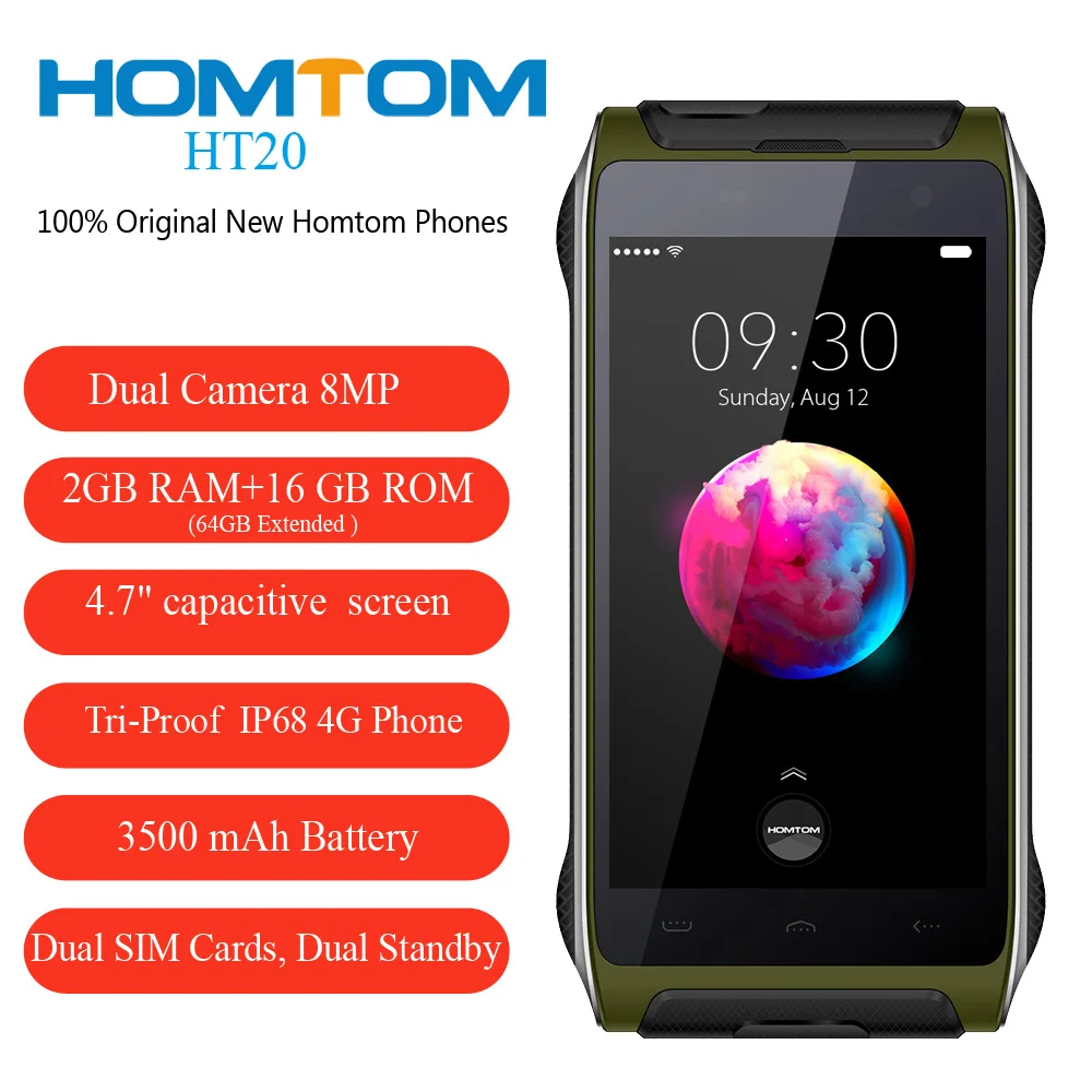 Смартфон HOMTOM HT20 4G Android 6 0 четырёхъядерный MT6737 4 7 дюйма 2 ГБ + 16 Гб | Мобильные