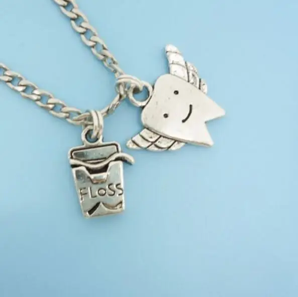 Винтажное ожерелье с зубами и зубной нитью подвеска массивное чокер Женские