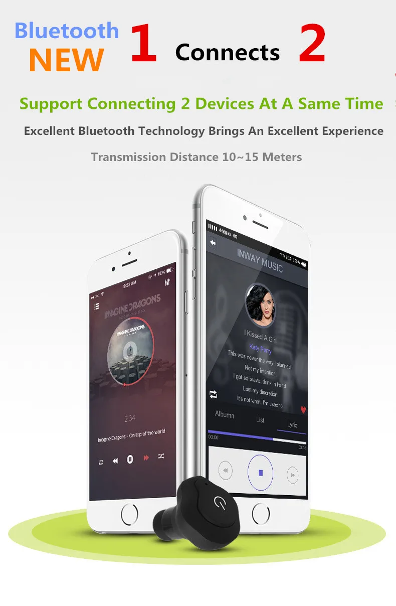 Высокое качество Близнецы наушники превосходный звук чистый в ухо Bluetooth CSR стерео