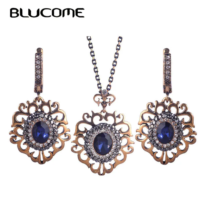 Женский винтажный комплект украшений Blucome Красный Комплект из смолы в турецком