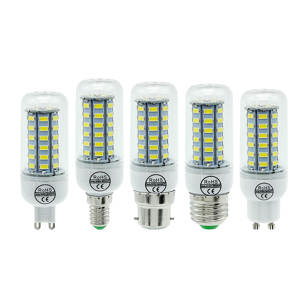 ANBLUB E27 Лампа E14 G9 GU10 B22 Светодиодный светильник 220 в 240 В 5730 SMD кукурузный 24 36 48 56 69 72