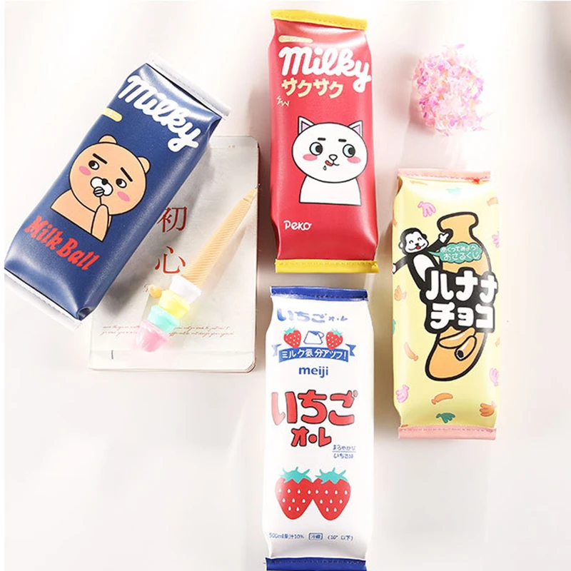 Большие вместительные школьные пеналы из искусственной кожи Kawaii для девочек
