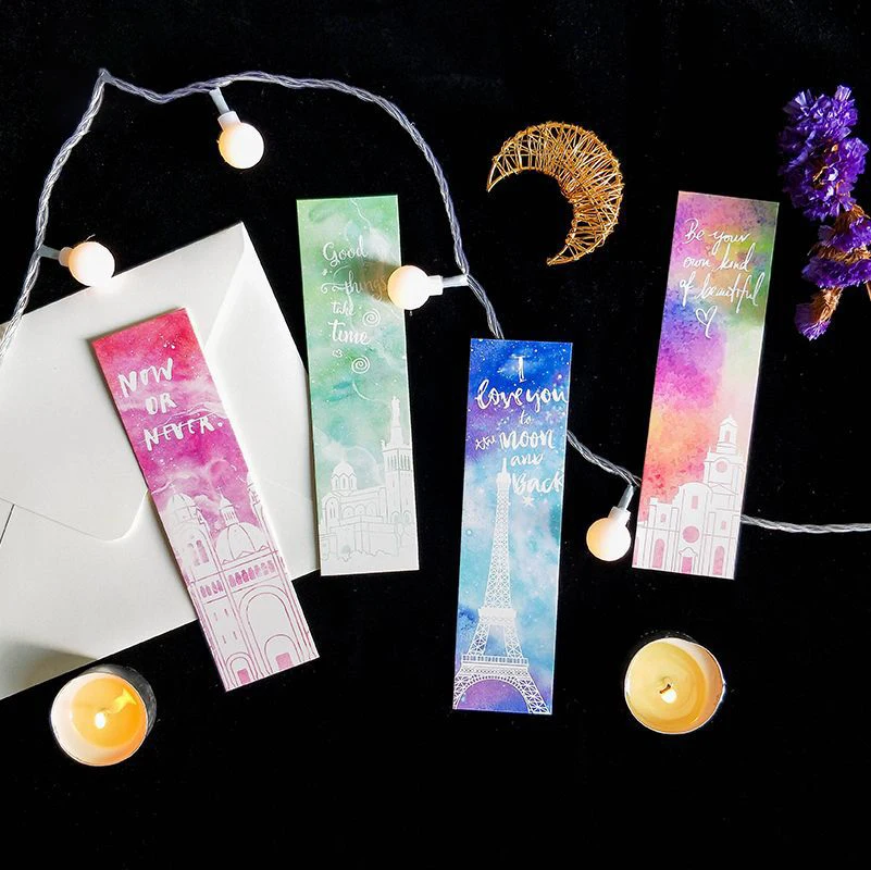 

multi-use 30 pcs city paint by watercolor design Craft Paper Cards as bookmark tag gift Scrapbooking DIY message card